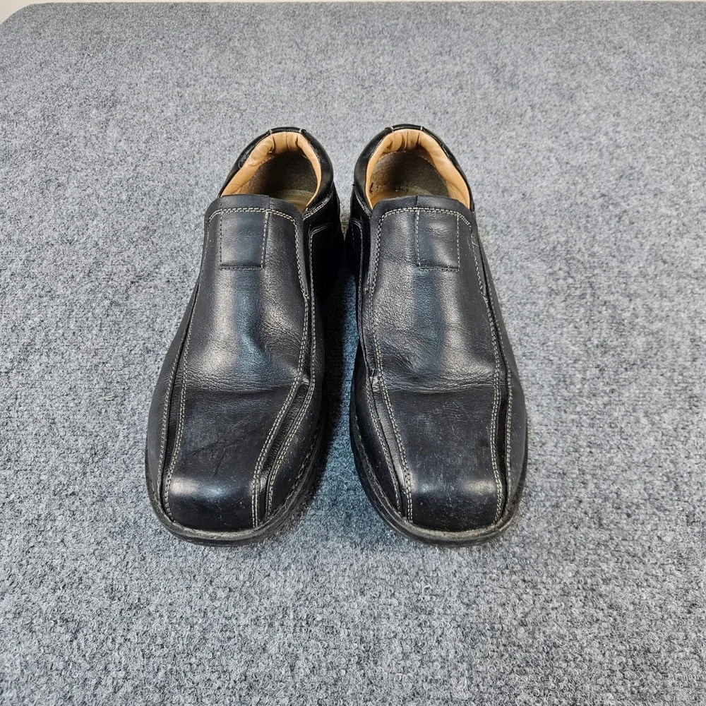 Dockers Mens Prostyle Black Leather Slip On Loafers Square Toe Shoes‎ 12W